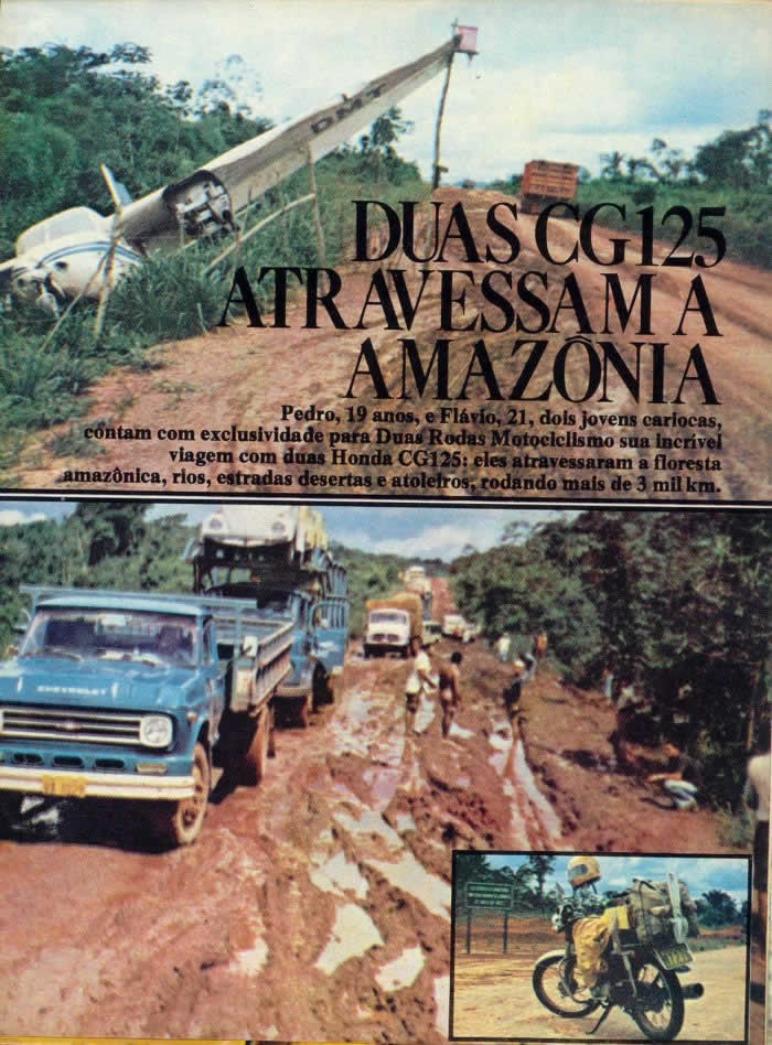 Duas CG125 atravessam a Amazônia-1977