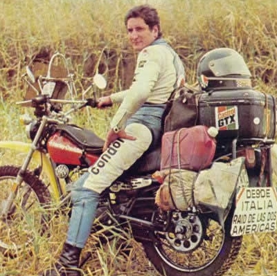 Antonio Noce Europa com um Cliclomotor - 1978