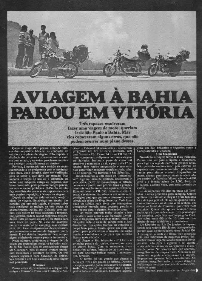 Viagem À Bahia Parou em Vitótia 1976