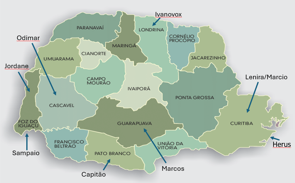 Coordenadores regionais do estado do Paraná